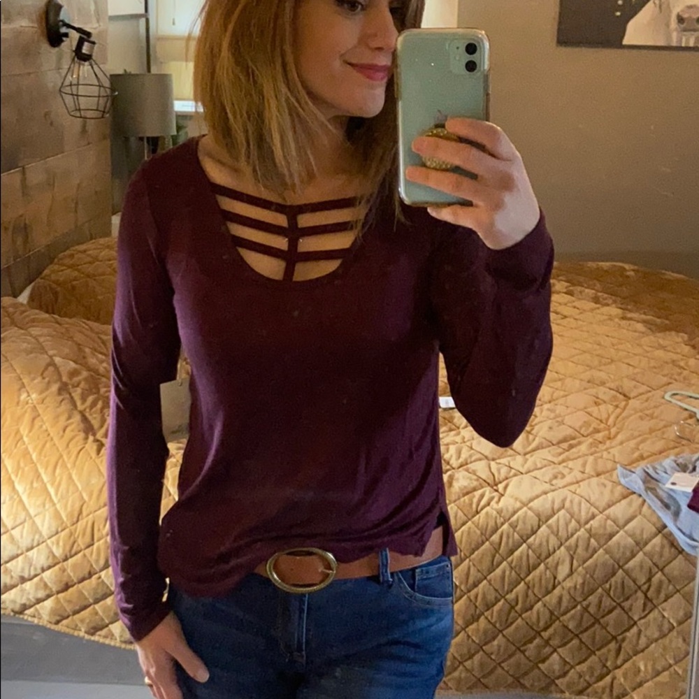 Caged Long Sleeve Top